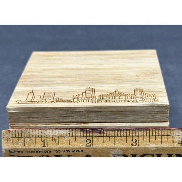 Recycled Chopsticks Coasters By ChopValue - L.A. & Mexico City Skylines Set of 4 - Picture 7 of 8
